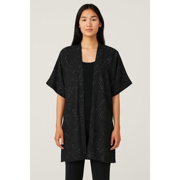 Eileen Fisher Jackets & Blazers - EILEEN FISHER Silk Blend Black and White Kimono Jacket in Size S/M